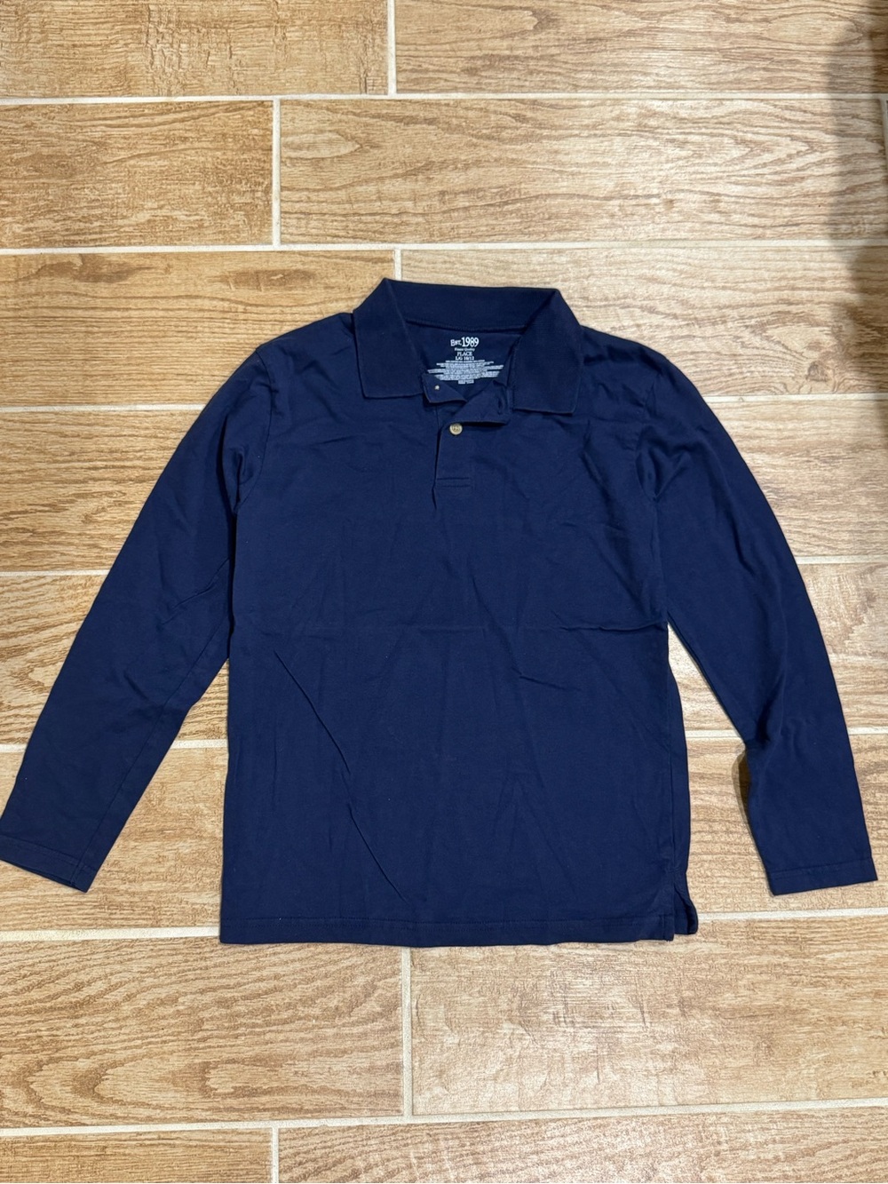 the children’s place navy blue long sleeve polo shirt